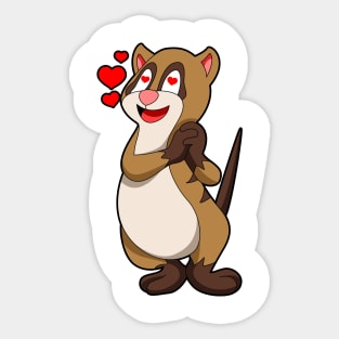 Meerkat with Hearts Sticker